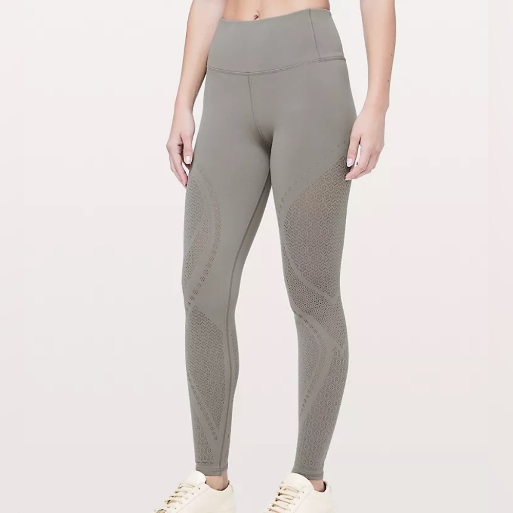 Lululemon Army Green Reveal Tight Size 4